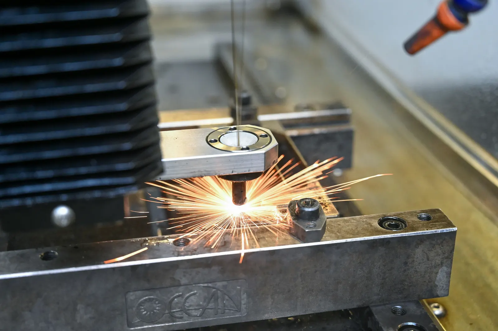 Wire EDM operation processing precision metal gears and components